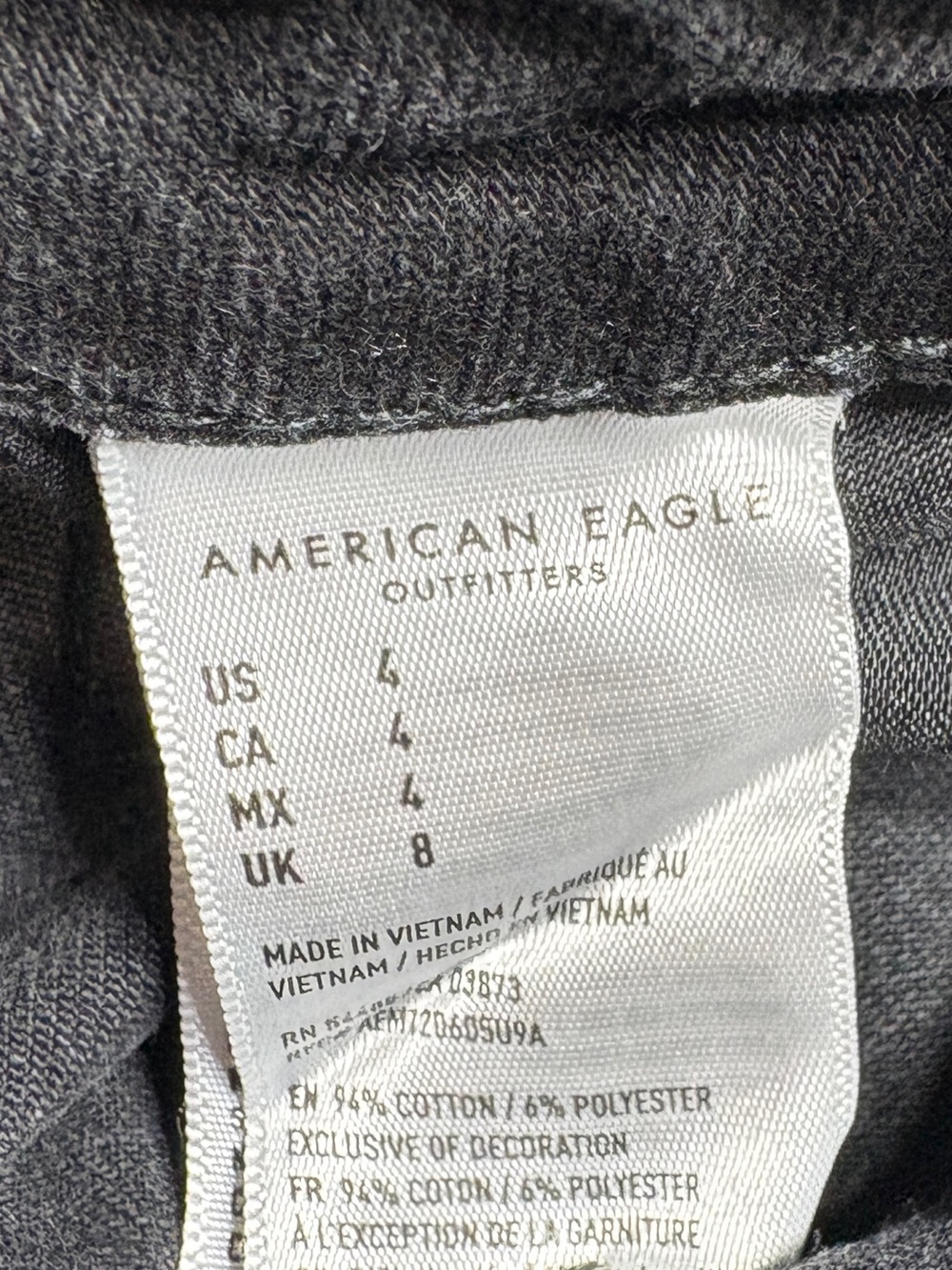 American Eagle High Waisted Button Fly Seam Detail A Line Denim Mini Skirt - Picture 4 of 7
